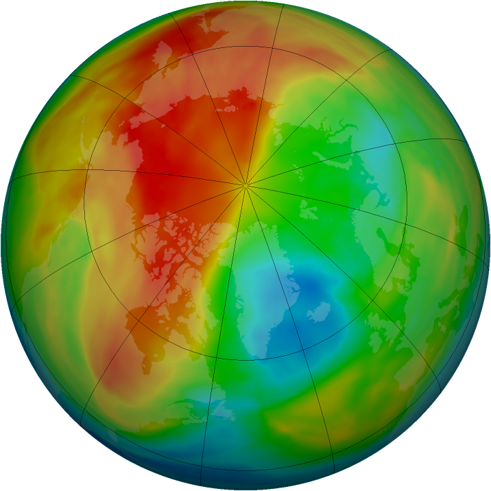 Arctic ozone map for 01 March 2005